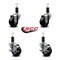 Service Caster 3'' Soft Rubber Wheel Swivel 1-1/4'' Expanding Stem Caster Set 2 Brakes, 4PK SCC-EX20S314-SRS-2-TLB-2-114 - alternate 2